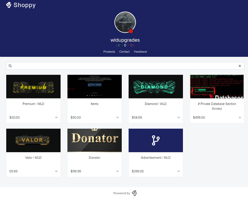  WeLeakData membership upgrades for sale on Shoppy