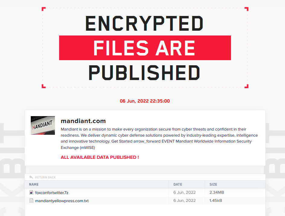 Mandiant named on LockBit data leak site